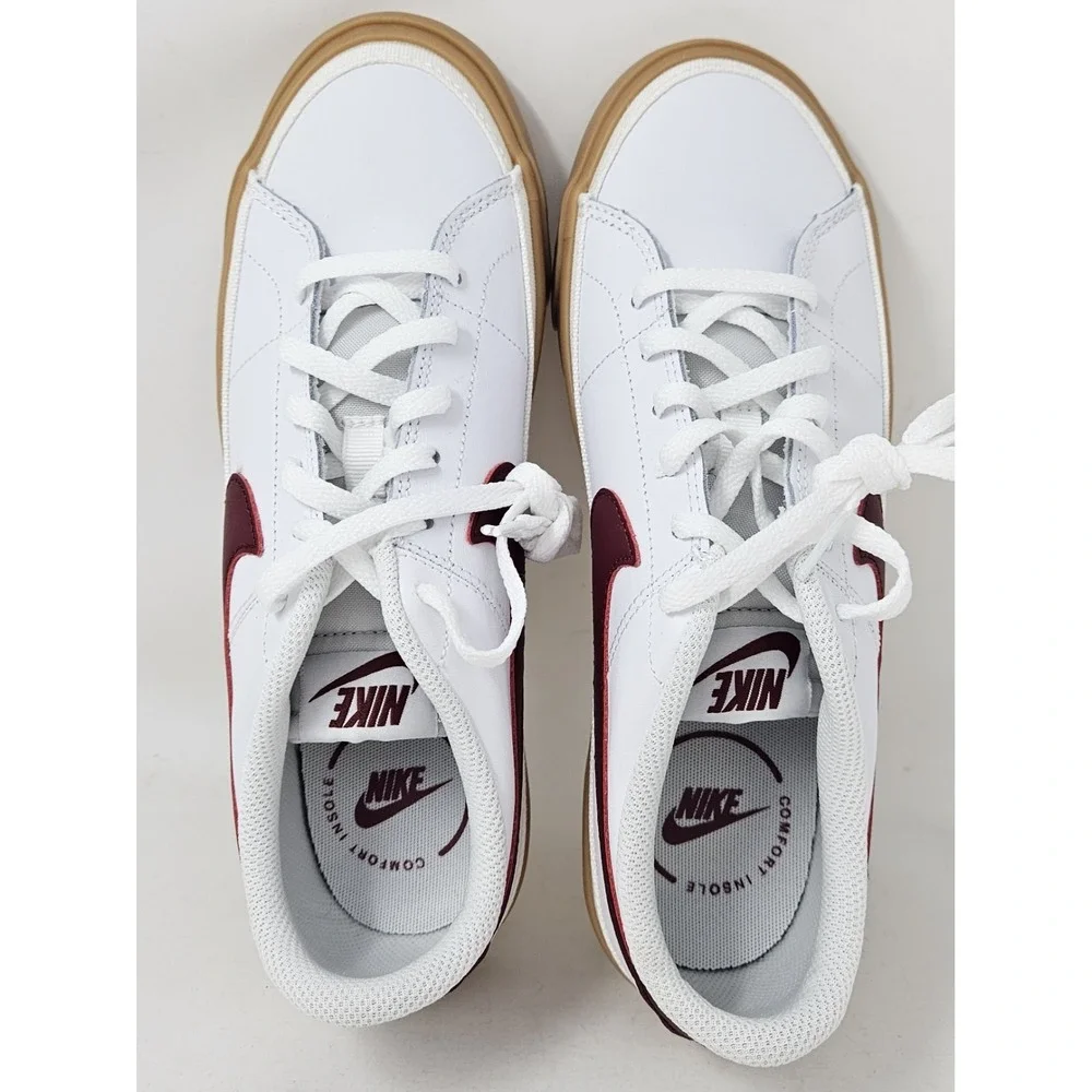 Nike Court Legacy White /Team Red/Gum Shoes DA5380-132 Size 6.5Y EUC! No Box